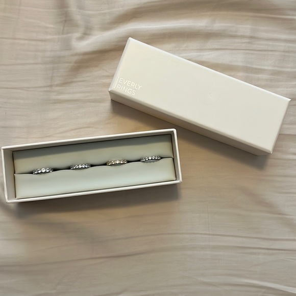 4 Everly Simulated diamond wedding bands - Picture 3 of 8